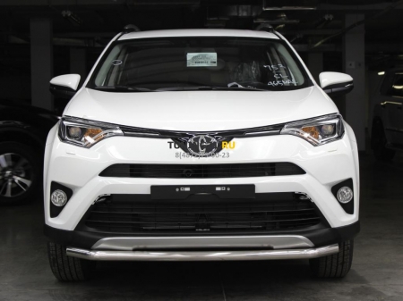 Защита переднего бампера одинарная d-53 с двумя загибами Toyota Rav-4 2015-наст.вр.	